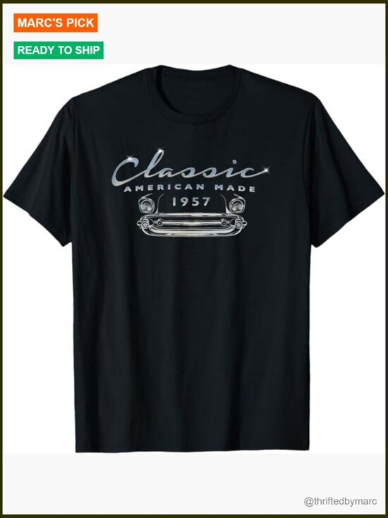 Tops - 1957 Vintage Classic Car 69th Birthday Retro Auto T-Shirt